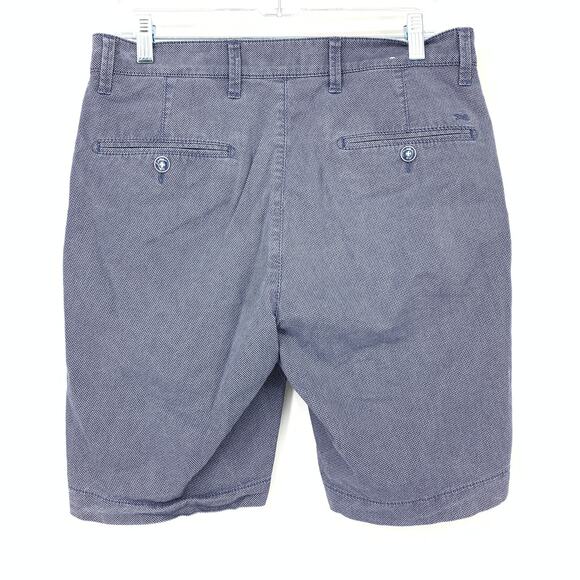 Brax Belleville Chino Short Mens Size 32 Cotton Blue Micro Diamond Print Stretch - Picture 2 of 7